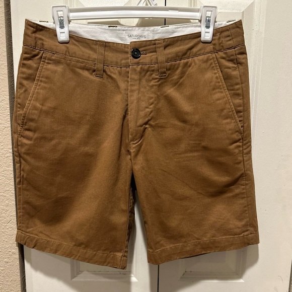 Saturdays Surf NYC Tommy Shorts Cotton Brown , size 30 - Picture 1 of 4